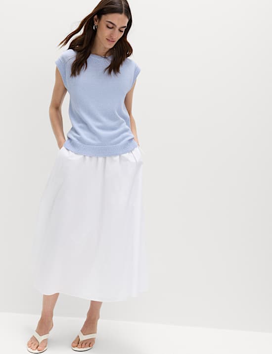 Muscle Knitted Vest With Linen
