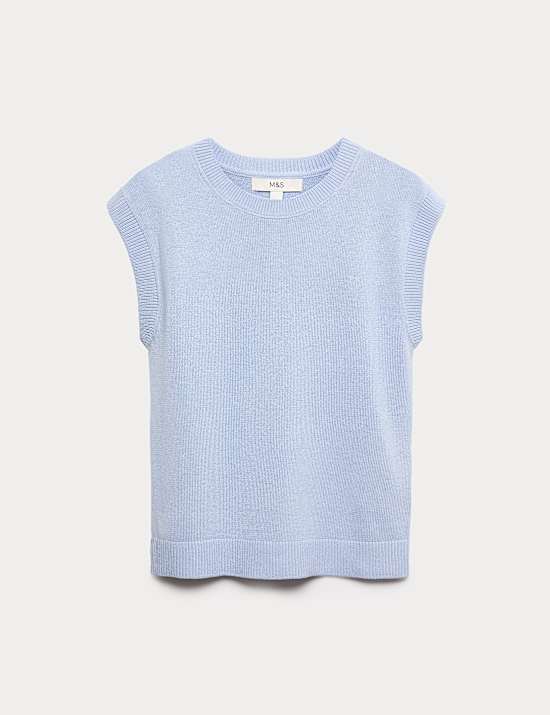 Muscle Knitted Vest With Linen