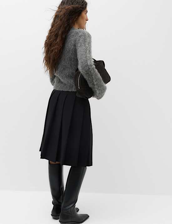 Wool Blend V-Neck Jumper with Mohair