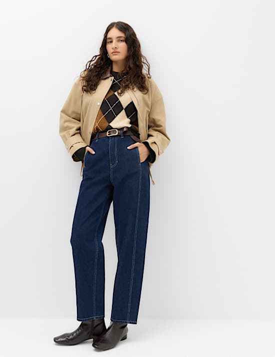 Argyle Crew Neck Relaxed Jumper