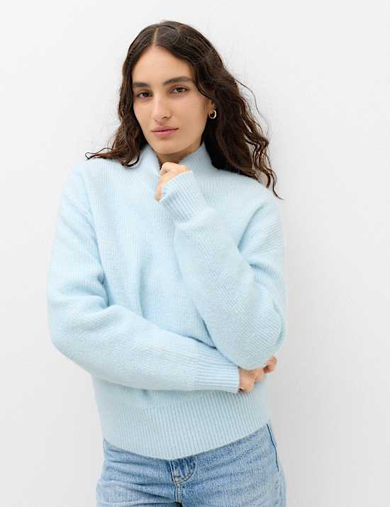 Crew Neck Drop Sleeve Relaxed Fit Jumper