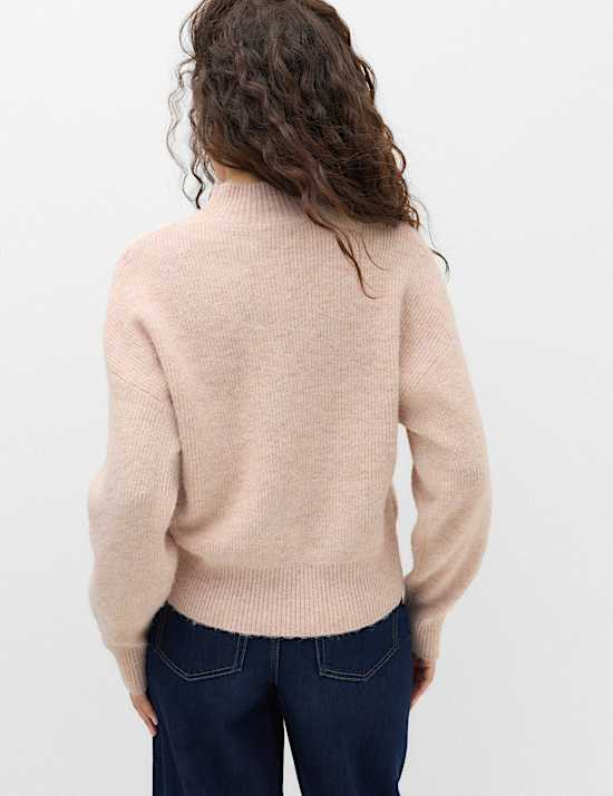 Crew Neck Drop Sleeve Relaxed Fit Jumper