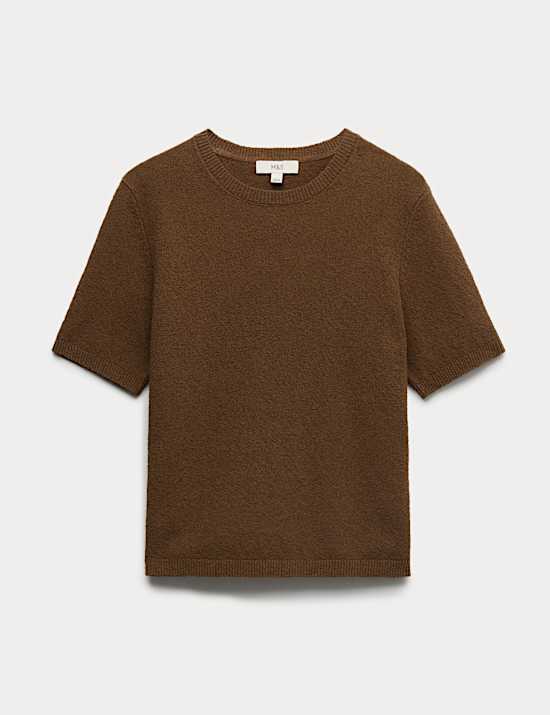 Cotton Rich Boucle Slim Fit Knitted Top