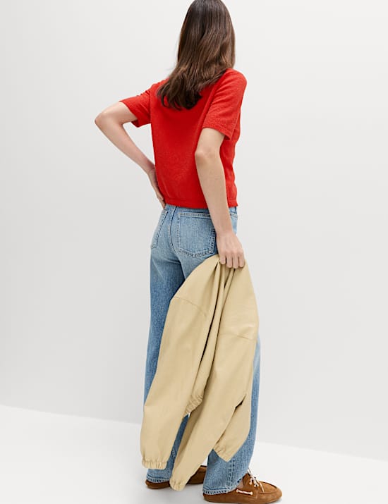 Cotton Rich Boucle Slim Fit Knitted Top