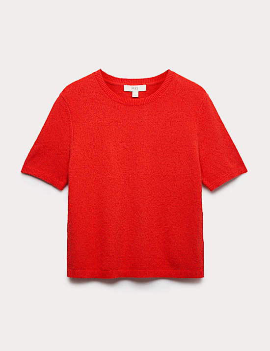 Cotton Rich Boucle Slim Fit Knitted Top