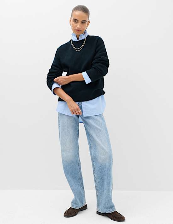 Crew Neck Jumper with Wool