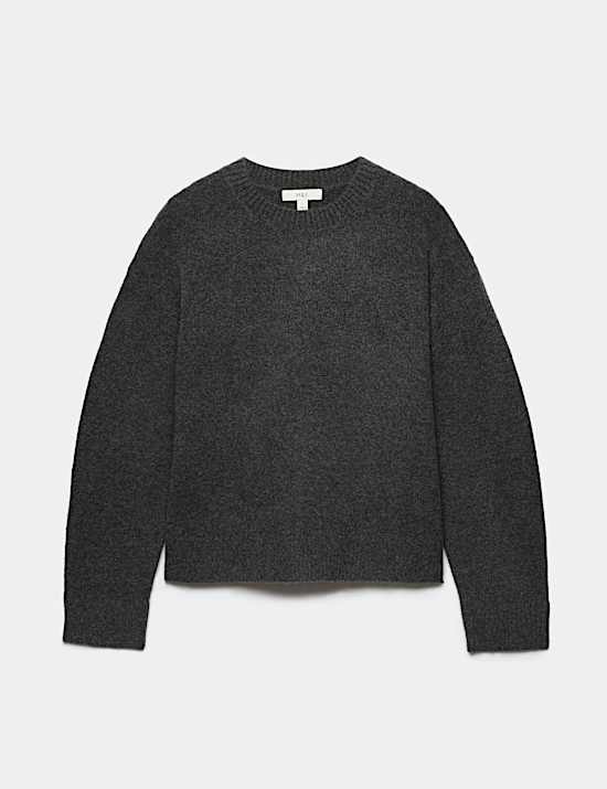 Pull &agrave; encolure ronde avec laine