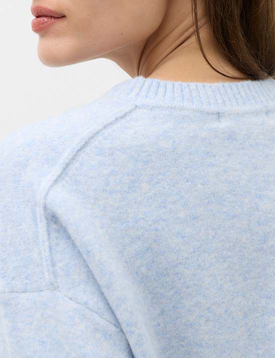 Crew Neck Relaxed Jumper with Wool