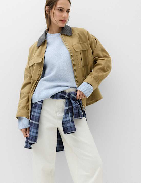 Crew Neck Relaxed Jumper with Wool