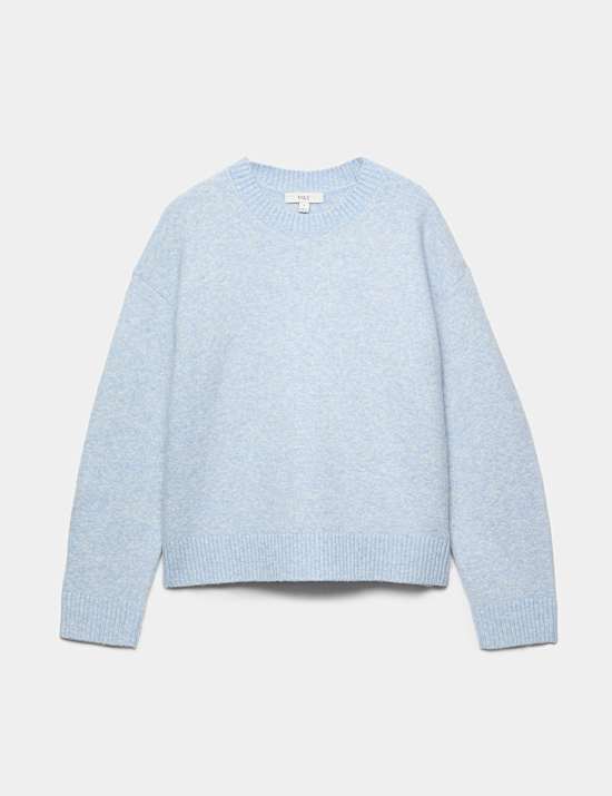Crew Neck Relaxed Jumper with Wool