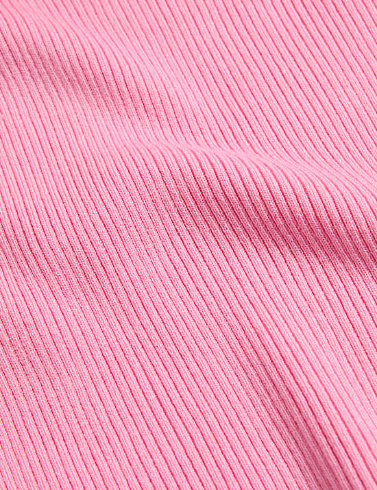 Ribbed Crew Neck Knitted Top