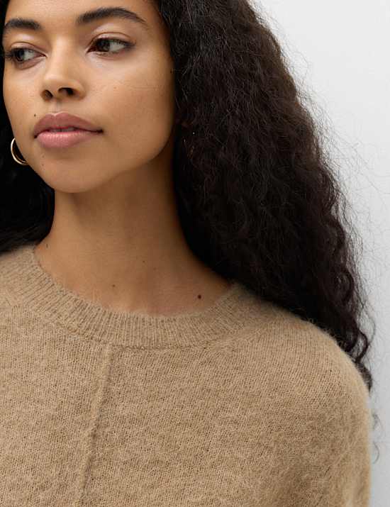 Wool Alpaca Blend Relaxed Knitted Top