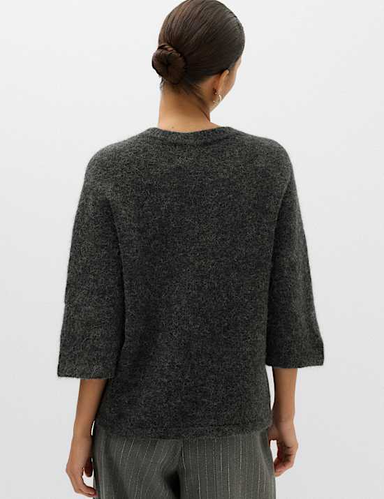 Wool Alpaca Blend Relaxed Knitted Top