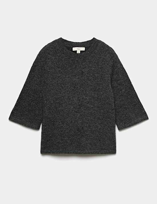 Wool Alpaca Blend Relaxed Knitted Top