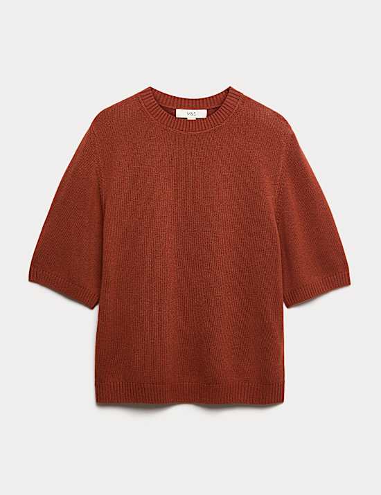 Relaxed Fit Knitted Top With Linen