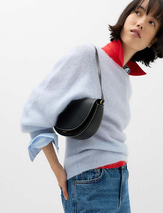 Alpaca Blend Slash Neck Slim Fit Jumper