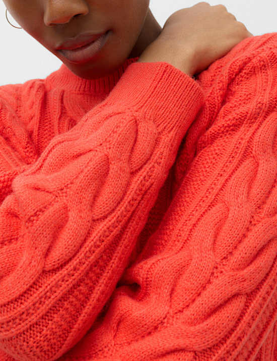 Wool Blend Cable Knit Jumper