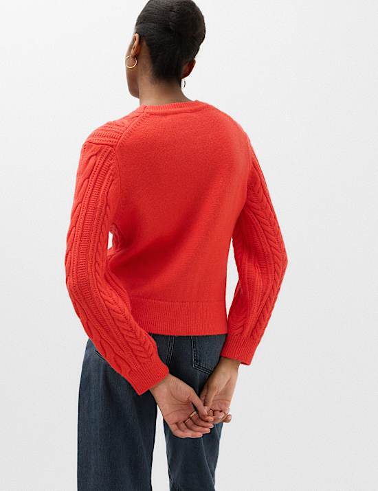 Wool Blend Cable Knit Jumper
