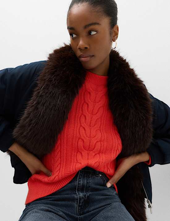 Wool Blend Cable Knit Jumper