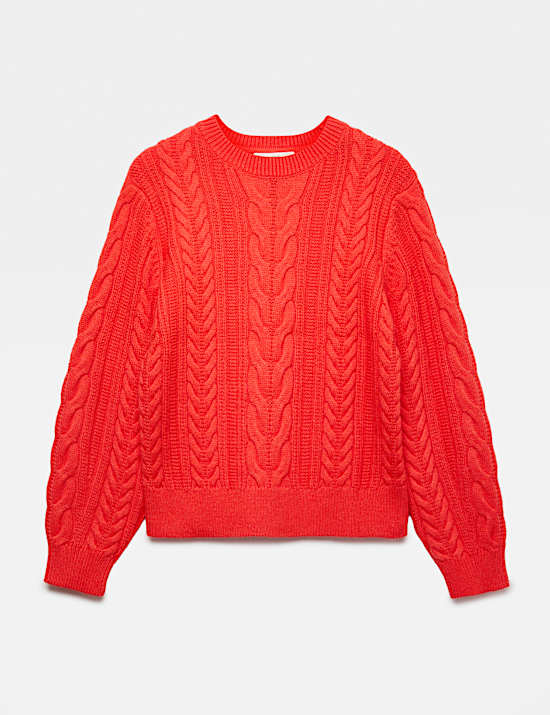 Wool Blend Cable Knit Jumper