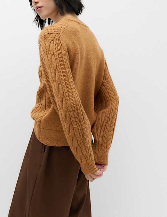 Wool Blend Cable Knit Jumper