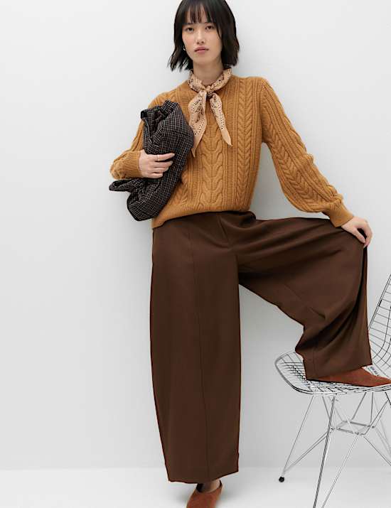Wool Blend Cable Knit Jumper