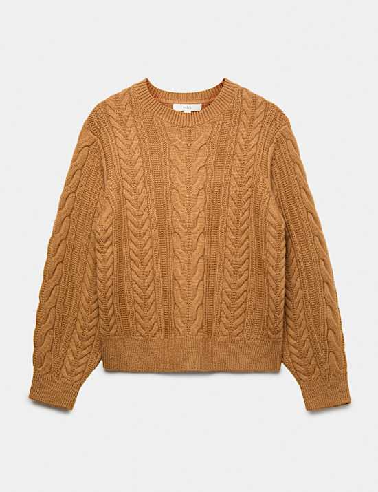 Wool Blend Cable Knit Jumper