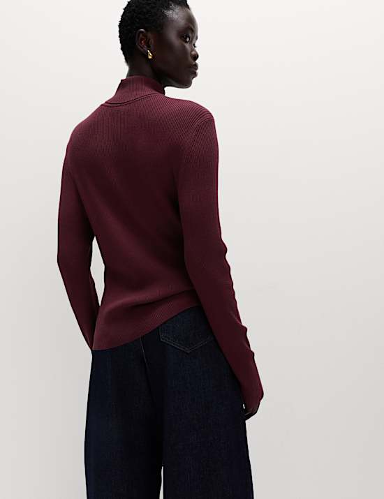 Ribbed Roll Neck Jumper