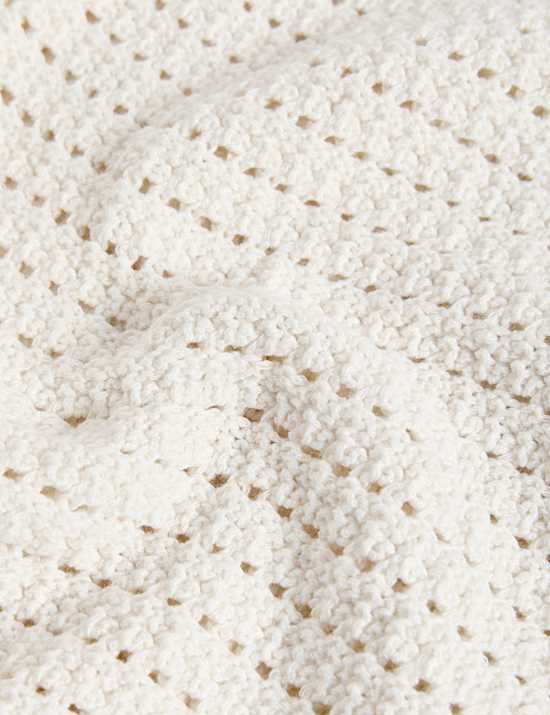 Cotton Rich Textured Crew Neck Cardigan
