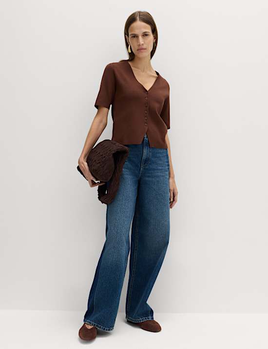 V-Neck Button Through Slim Fit Cardigan