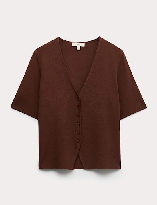 V-Neck Button Through Slim Fit Cardigan