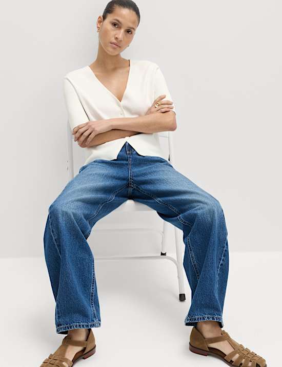 V-Neck Button Through Slim Fit Cardigan