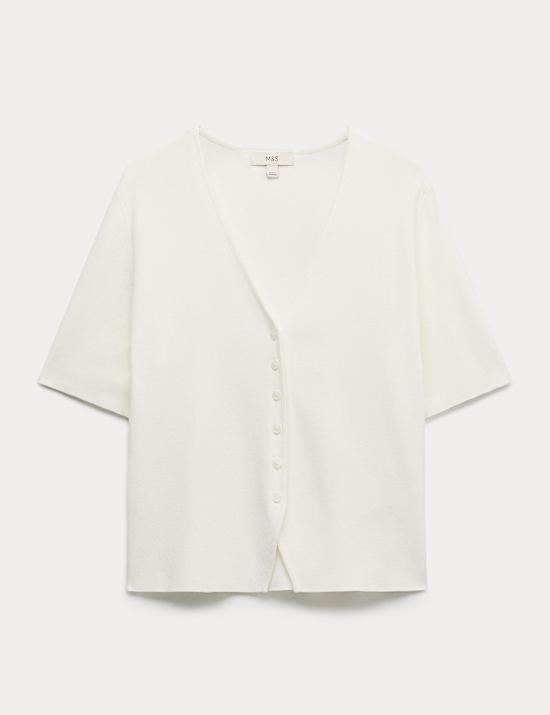 V-Neck Button Through Slim Fit Cardigan