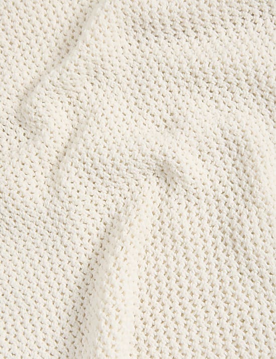 Cotton Rich Textured Knitted Midi Skirt