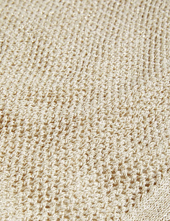 Falda de punto a media pierna de algod&oacute;n texturizada