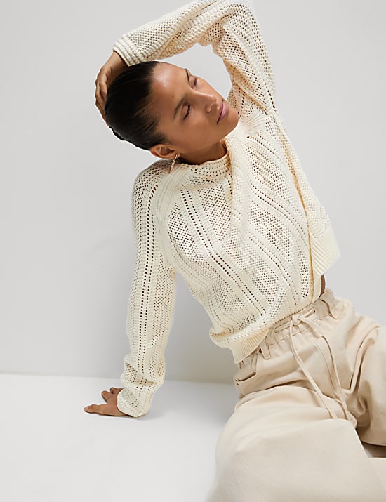 Cotton Rich Textured Relaxed Jumper