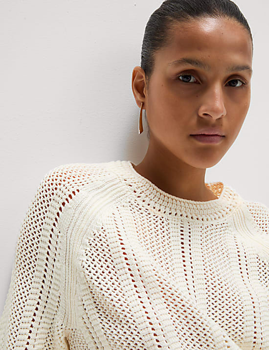 Cotton Rich Textured Relaxed Jumper