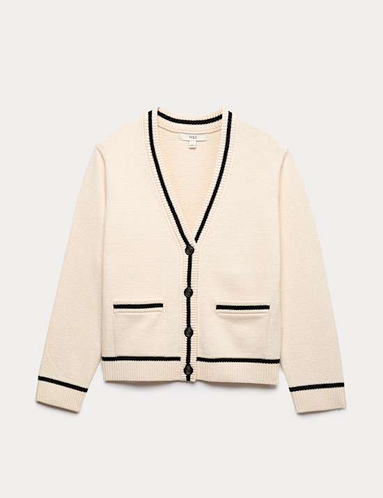 Cotton Rich Pocket Detail Cardigan