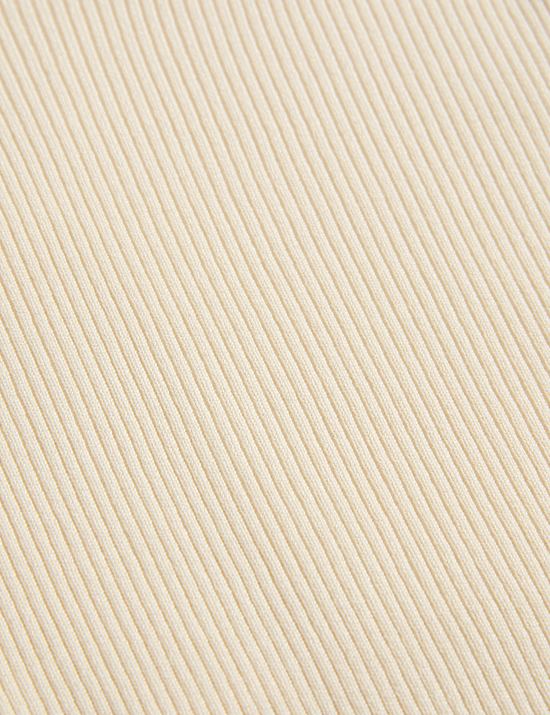 Ribbed V-Neck Knitted Top