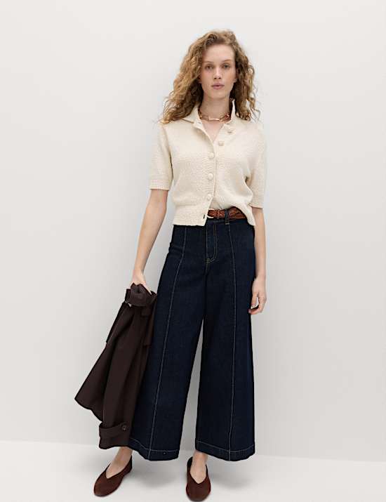 Katoenrijk, gestructureerd, kort vest