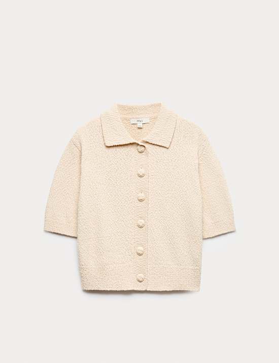 Katoenrijk, gestructureerd, kort vest