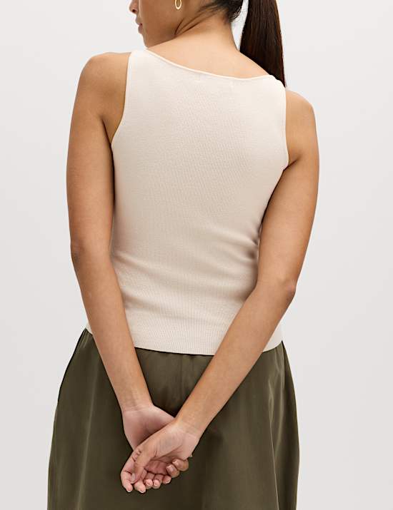 Maillot de corps coupe slim en maille &agrave; col rond