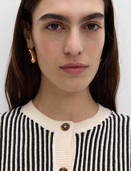 Cotton Rich Textured Cropped Cardigan