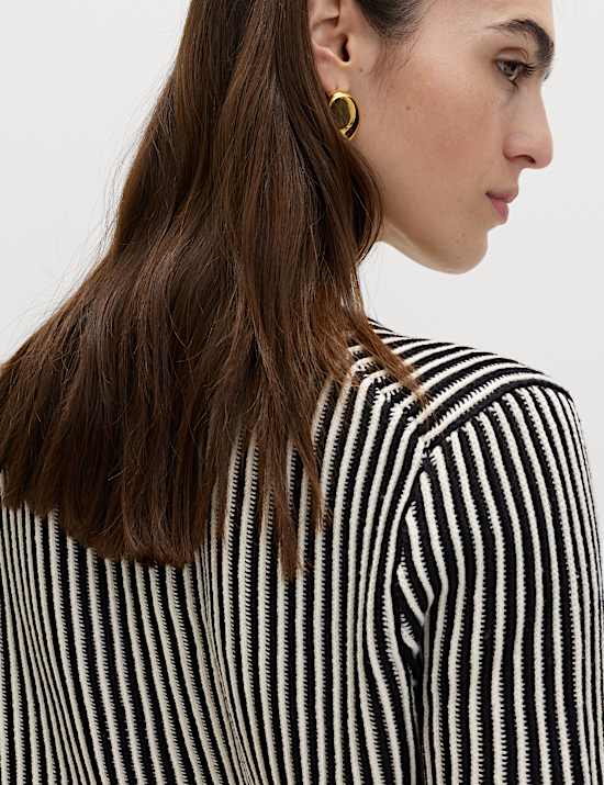 Cotton Rich Textured Cropped Cardigan