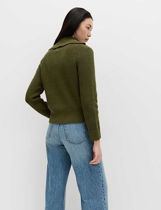 Cotton Rich Pocket Detail Knitted Jacket