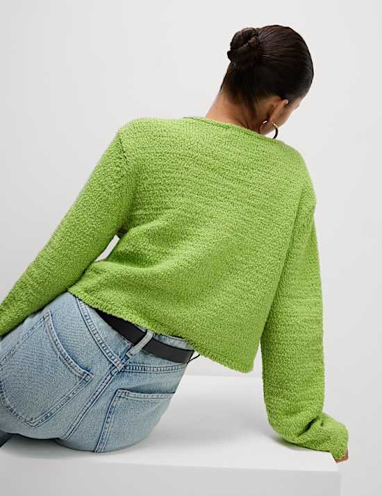 Cotton Rich Textured Cardigan