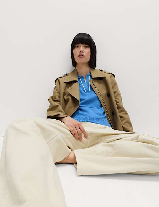 Ribbed Collared Knitted Top