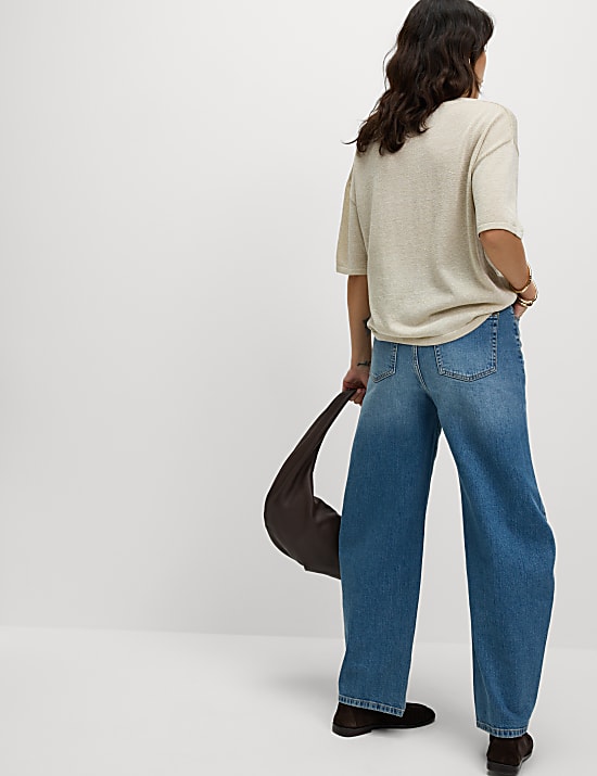 Metallic Crew Neck Knitted Top