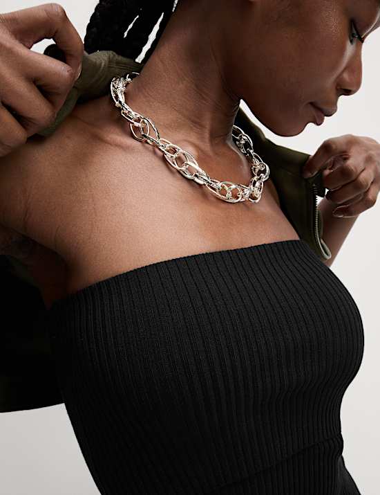 Ribbed Slim Fit Crop Bardot Top