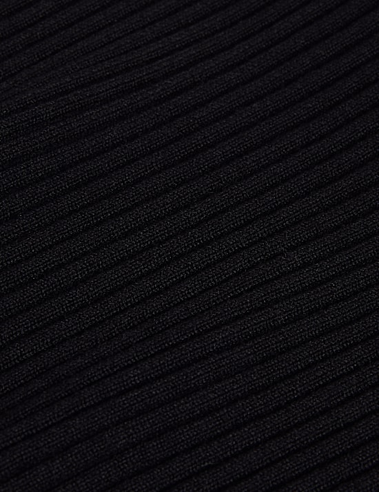 Ribbed Slim Fit Crop Bardot Top